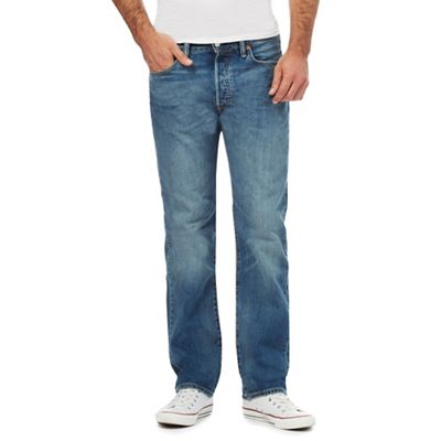 Big and tall blue '501' straight leg jeans